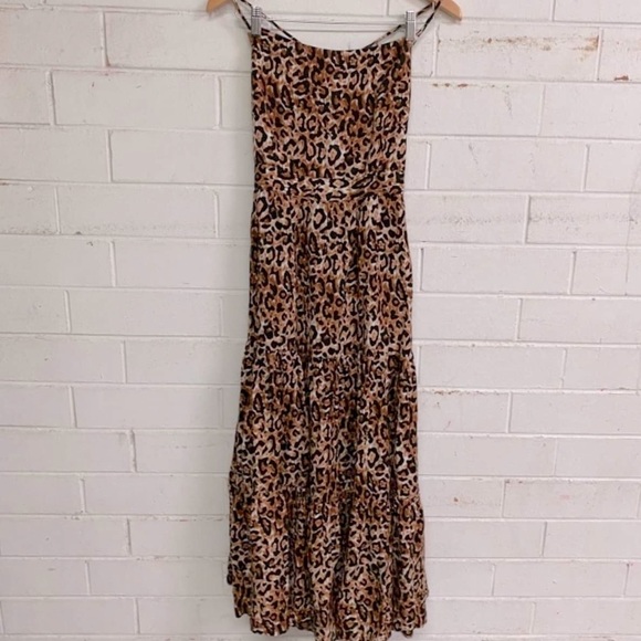 TIGERLILY Divya Leopard Print Crossover Back Tiered Midi Maxi Dress NWOT RRP$269 - Picture 16 of 16
